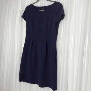 Madewell Ponte Blue Dress Burton Back Detail